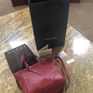 Gucci Red Leather GG Micro NWT Crossbody bag